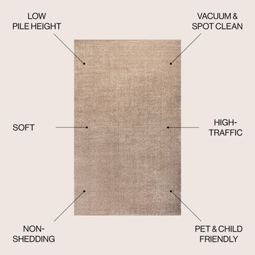 Haze Solid Low-pile Area Rug Beige